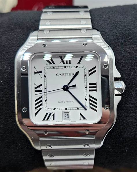 cartier santos white dial medium|cartier santos square.